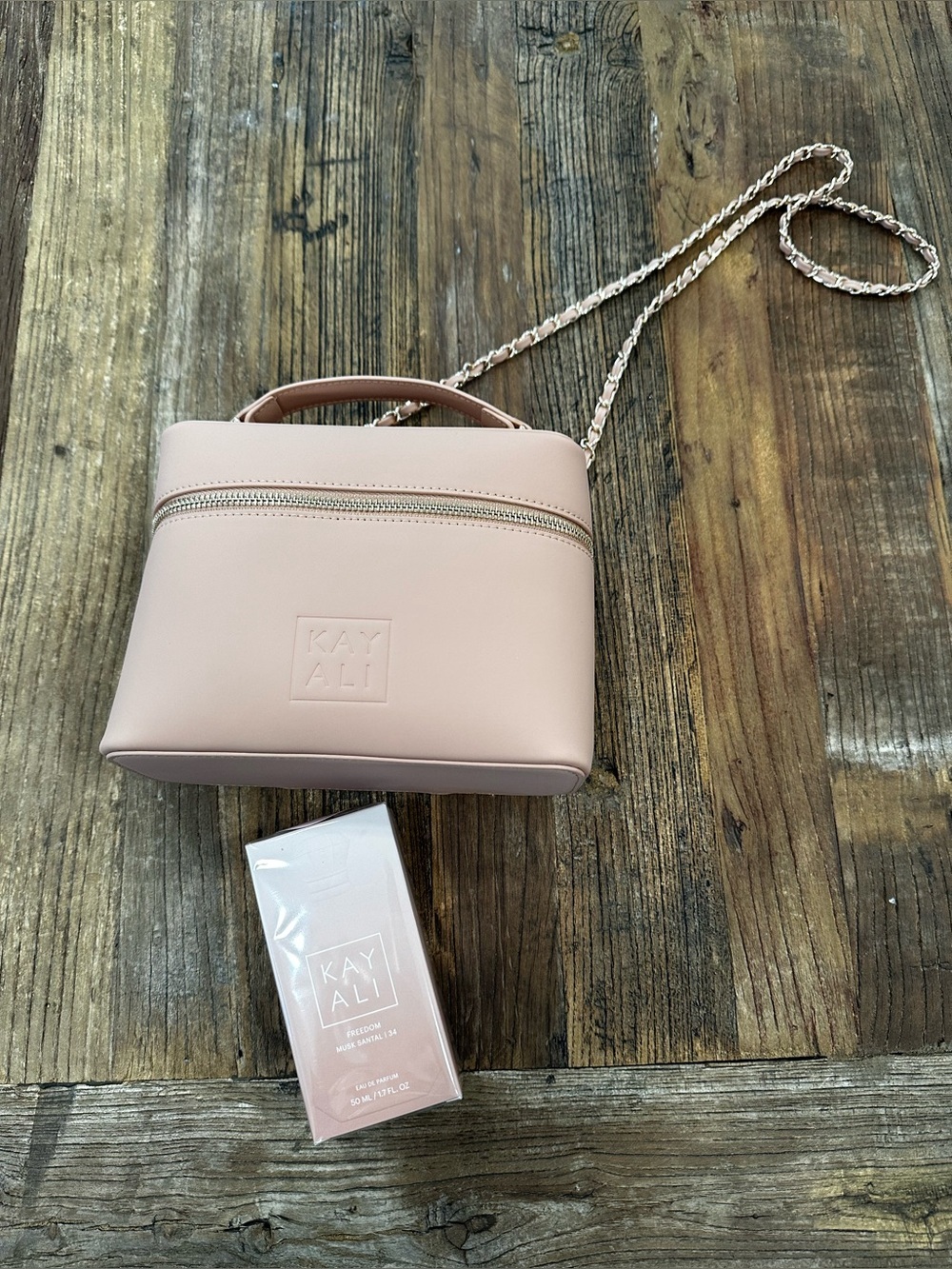 Kay Ali Blush Pink Crossbody with Chain Strap